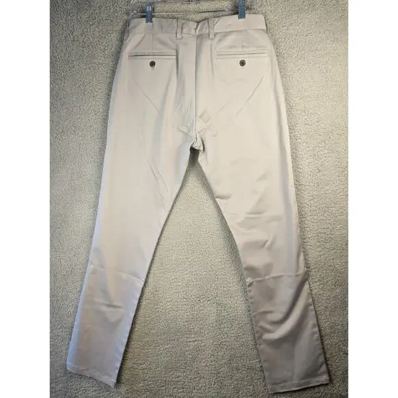 NWT Nifty Genius Chino Pants Mens 32 Stretch Classic Straight Leg Light Gray - Picture 10 of 13